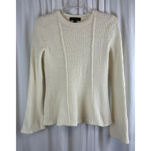 Ann Taylor Peplum Sweater Ivory S business casual academia 59-10 - Picture 8 of 12